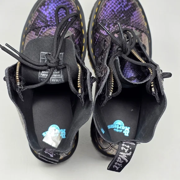Dr. Martens Sinclair Boots Womens Size 8 Purple Snake Platform Zip Lace Up New - Picture 9 of 11